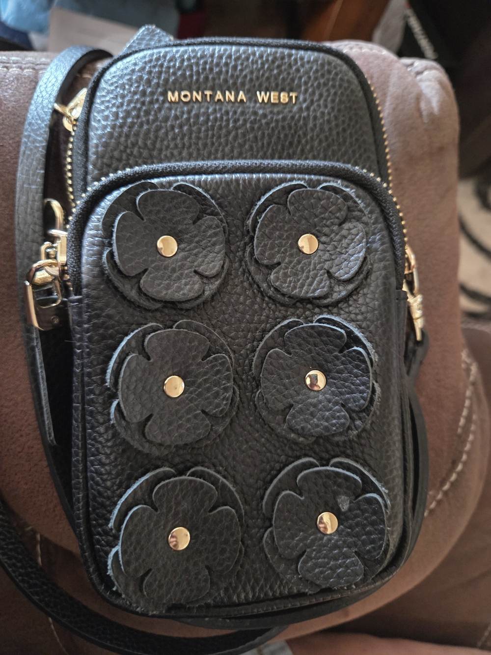 🍍Montana West Black Floral Crossbody Bag